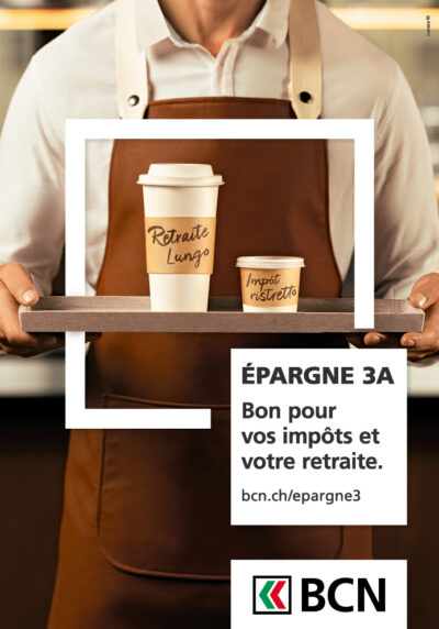 Shooting photo réalisé à Fribourg pour la BCN dans le cadre d'une campagne d'affichage public et réseaux sociaux + web. Barista présentant deux cafés